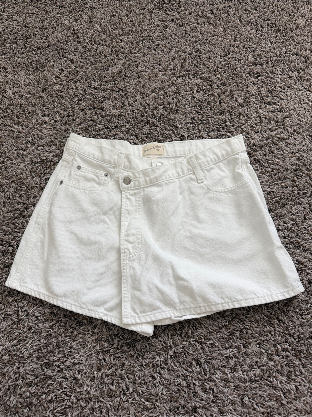 White jean skort